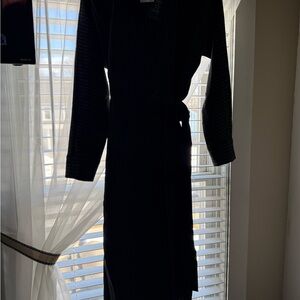 AREA Stars Cass Pinstripe Long Sleeve Wrap Dress